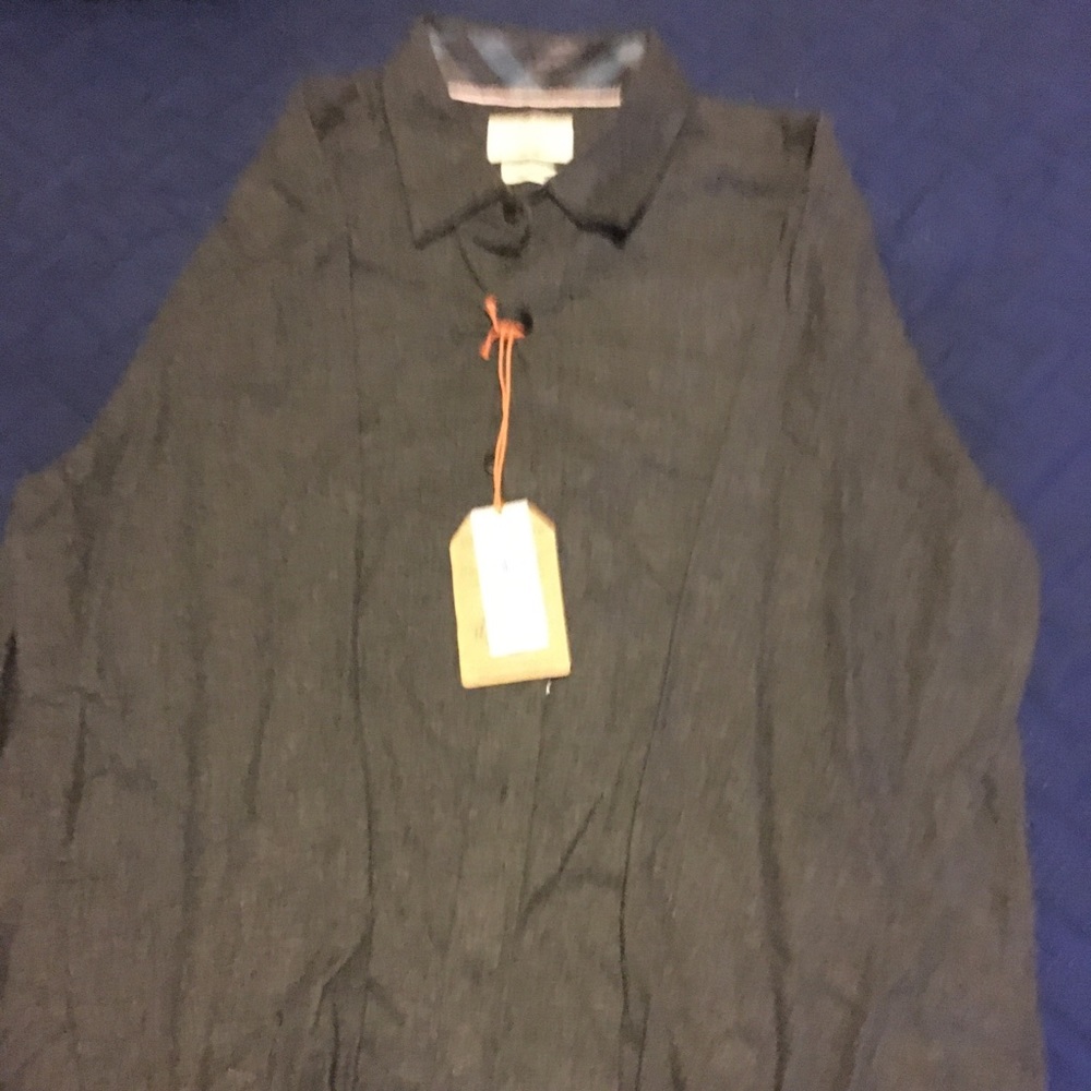 NWT weatherproof Men’s Dark Grey Vintage Button Up